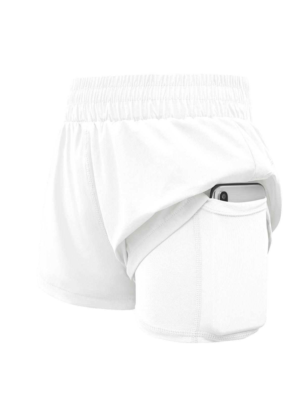 Halomorning Girls White Athletic Shorts