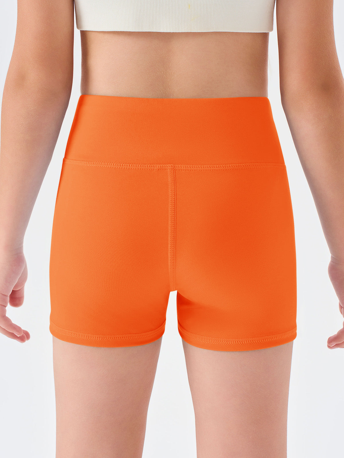 Halomorning Girls Orange High Waisted Athletic Shorts