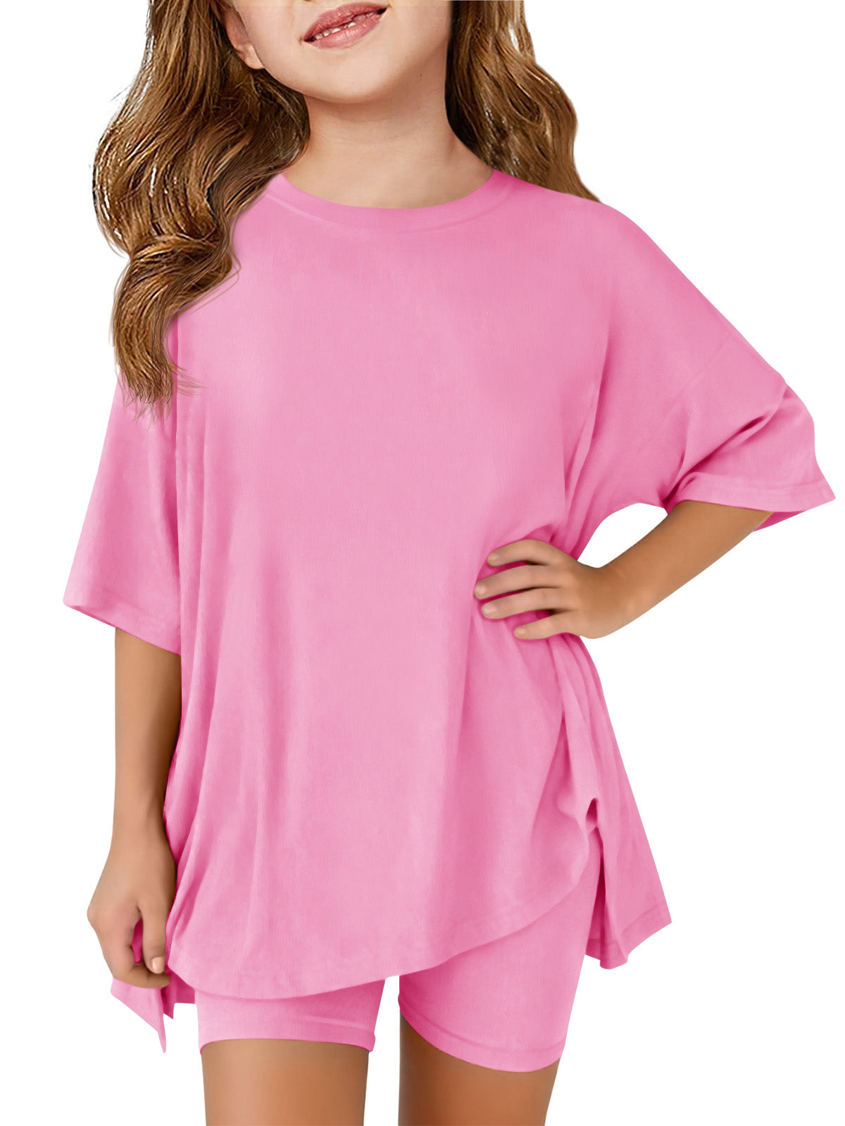 Halomorning Girls 2 Piece Pink Summer Lounge Set