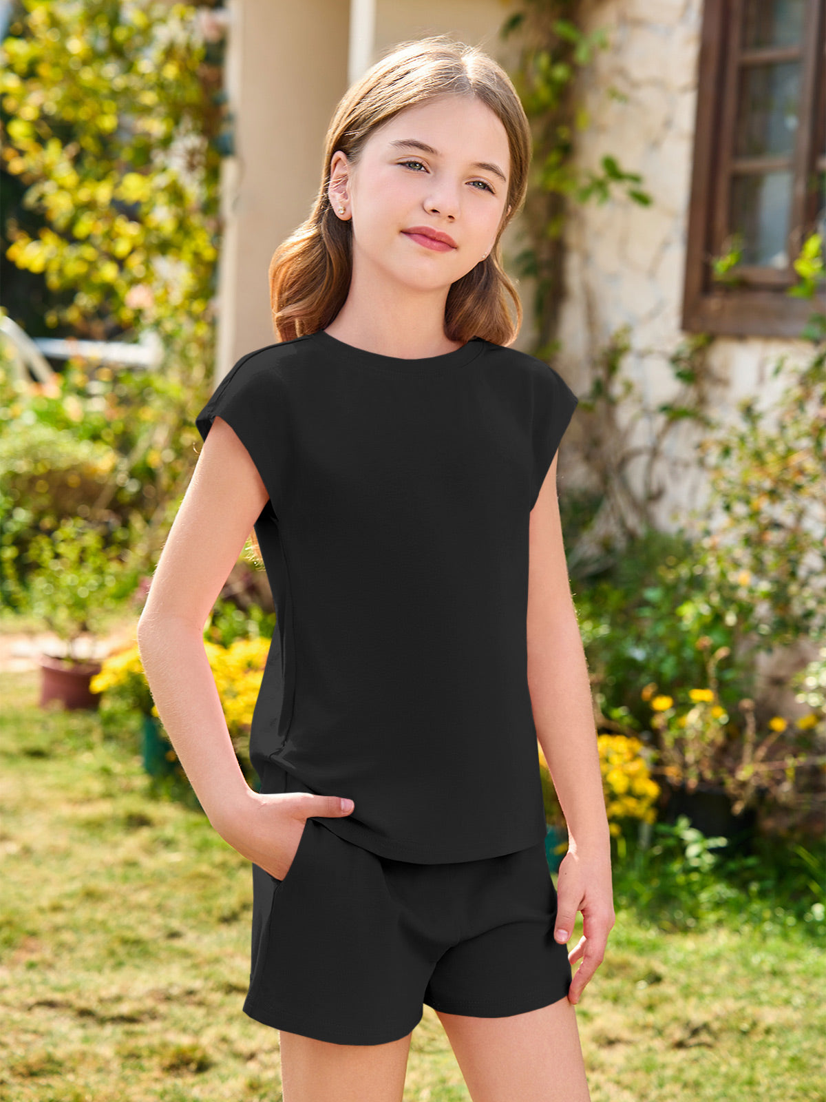 Halomorning Girls Summer Black Outfits