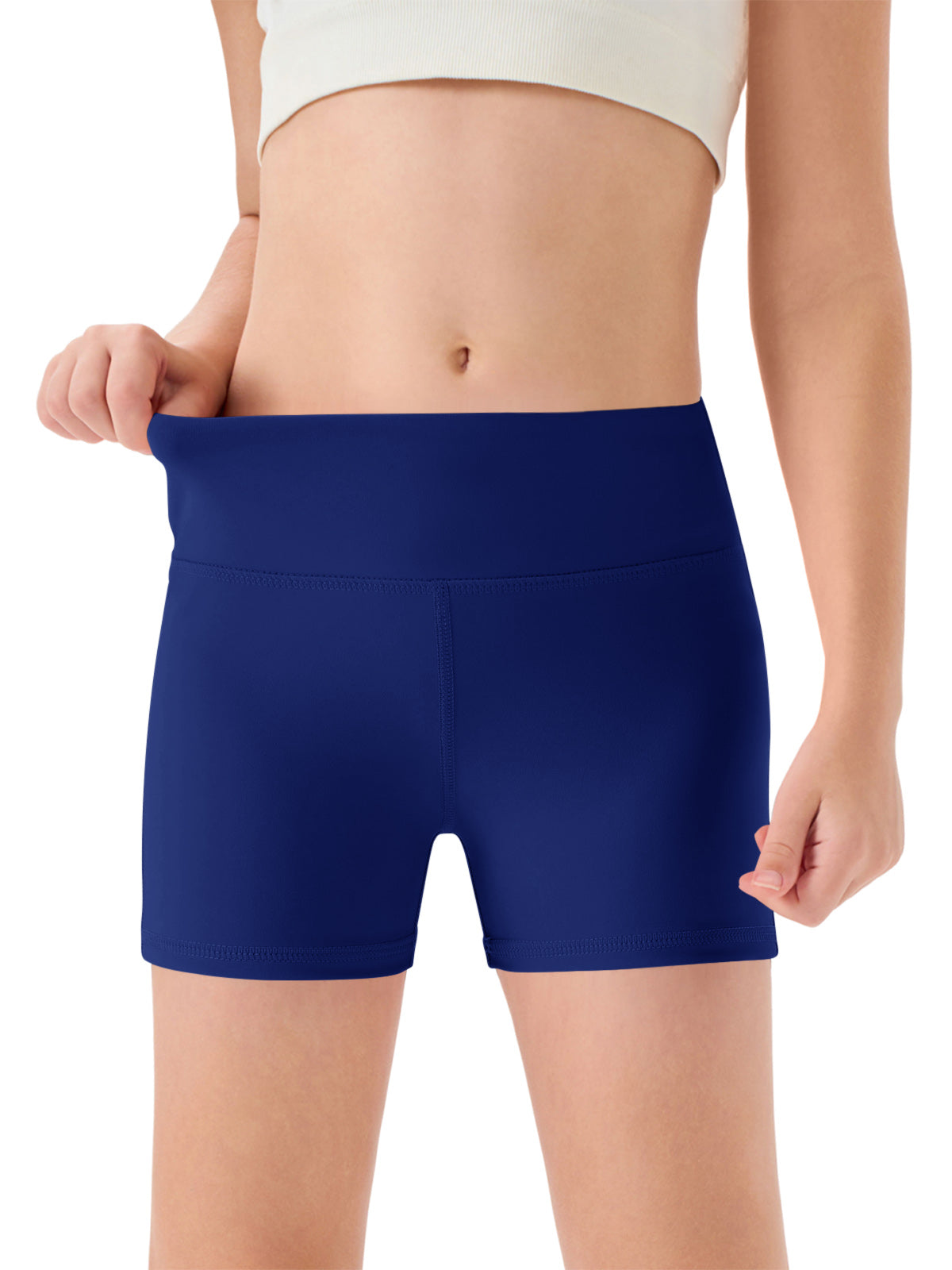 Halomorning Girls Navy High Waisted Athletic Shorts