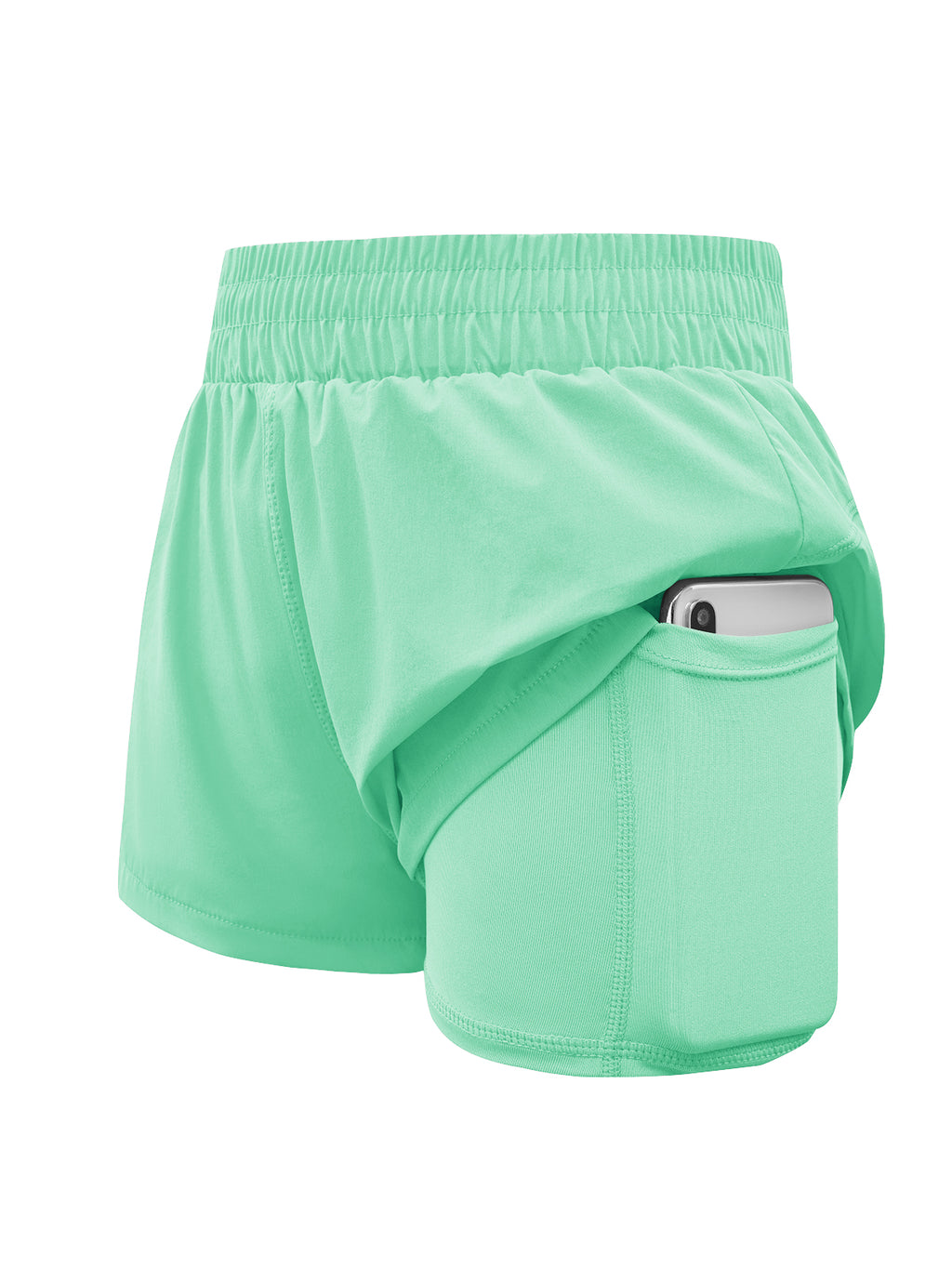 Halomorning Girls Mint Green Athletic Shorts