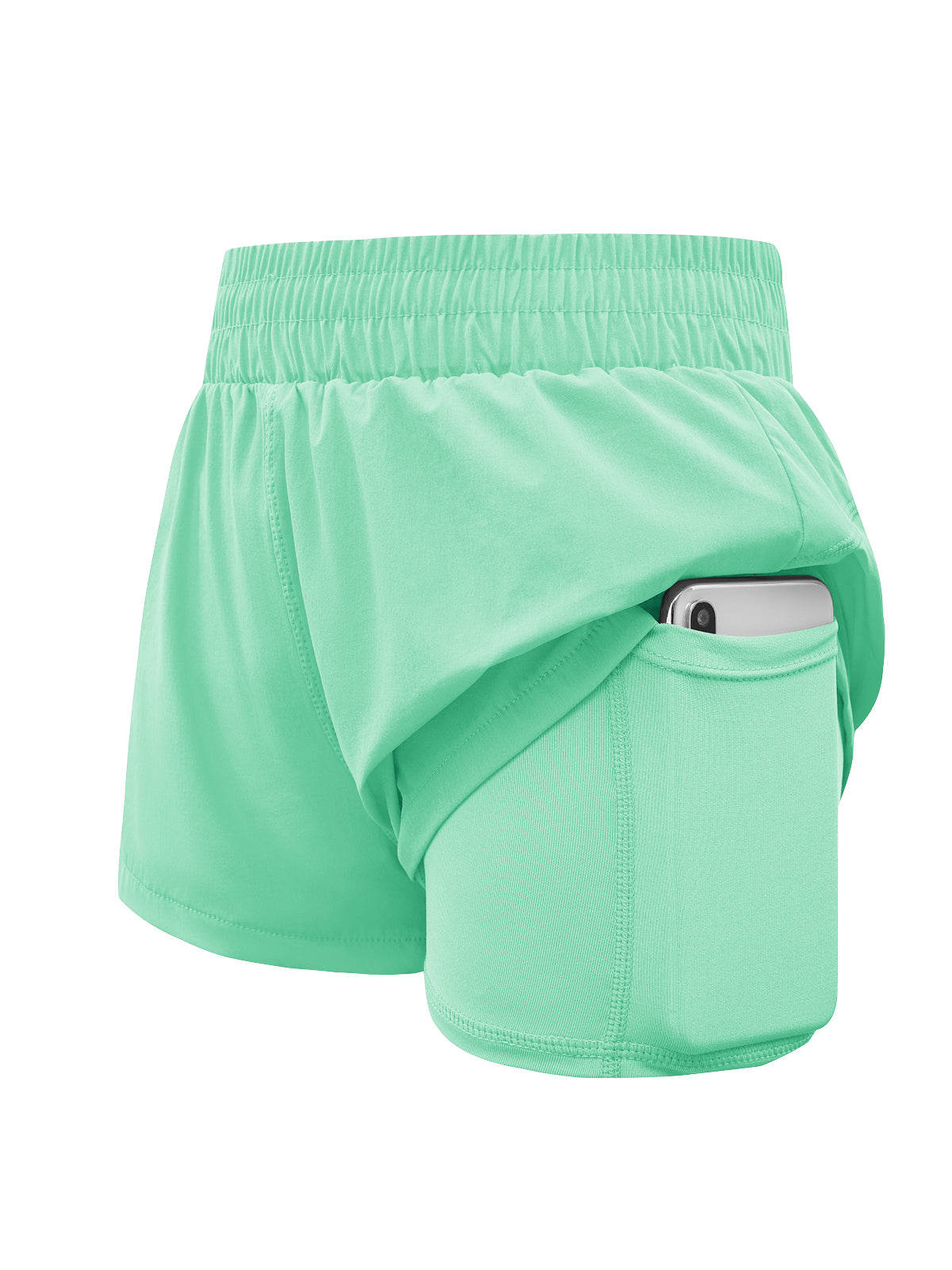 Halomorning Girls Mint Green Athletic Shorts