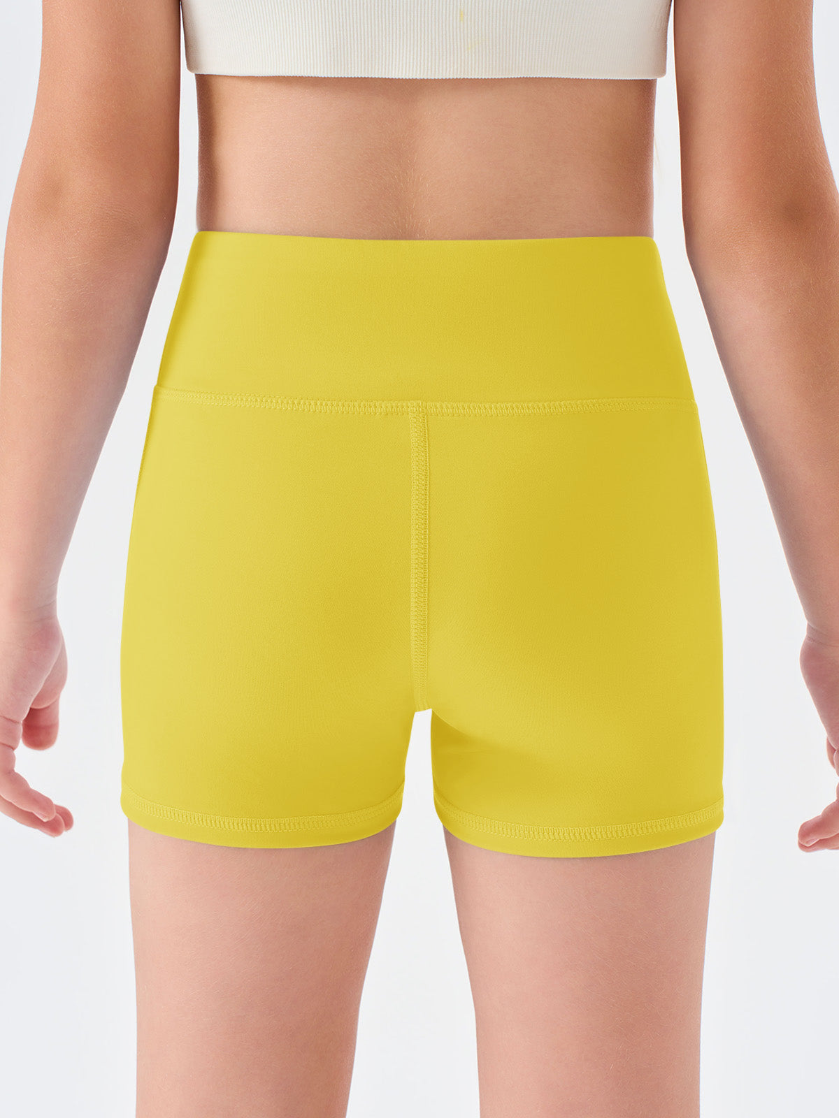 Halomorning Girls Yellow High Waisted Athletic Shorts