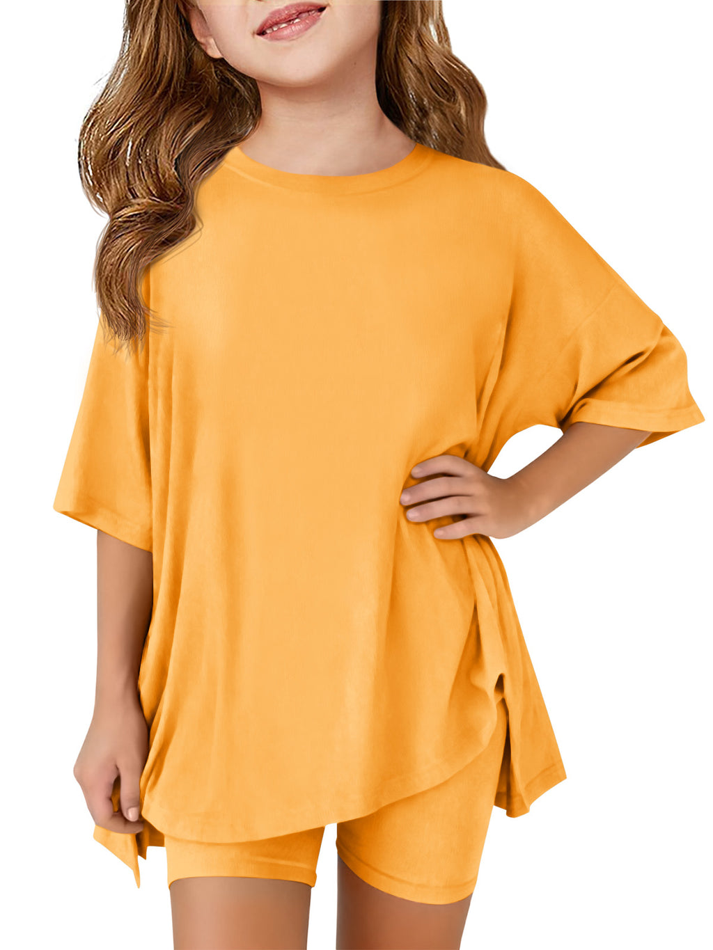 Halomorning Girls 2 Piece Yellow Summer Lounge Set