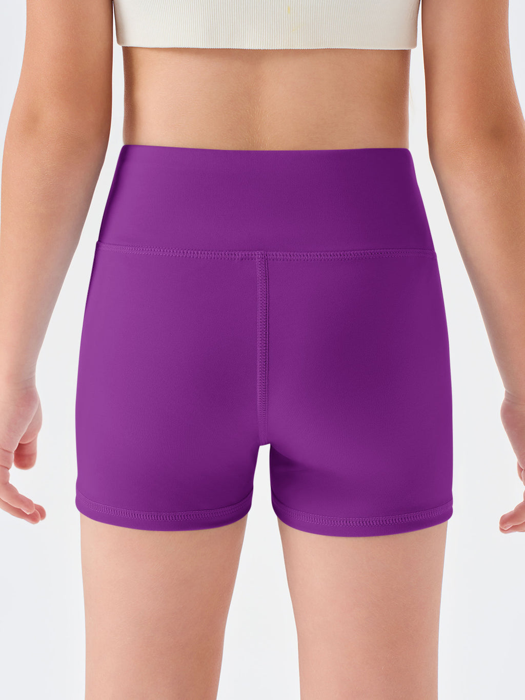 Halomorning Girls Dark Purple High Waisted Athletic Shorts