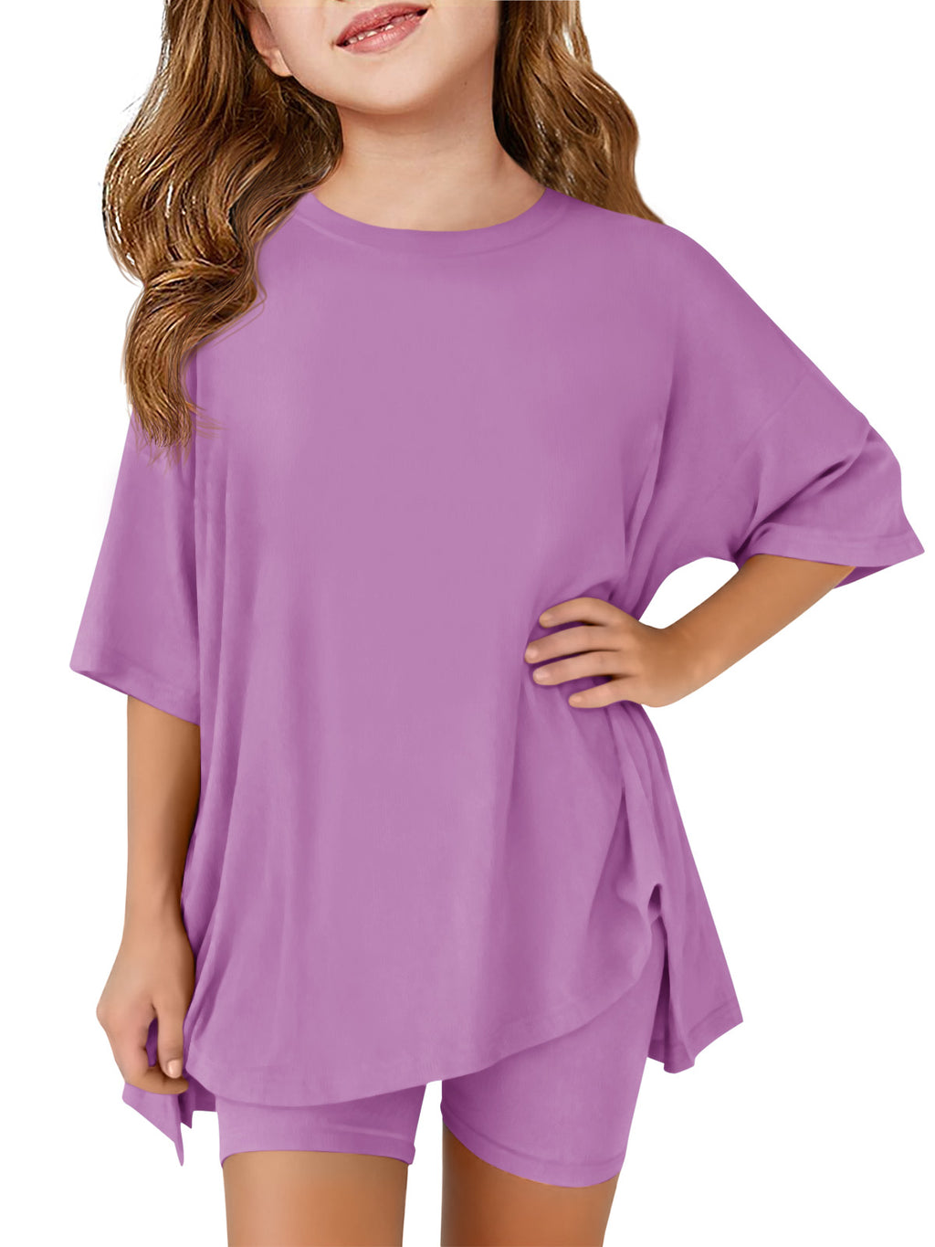 Halomorning Girls 2 Piece Purple Summer Lounge Set