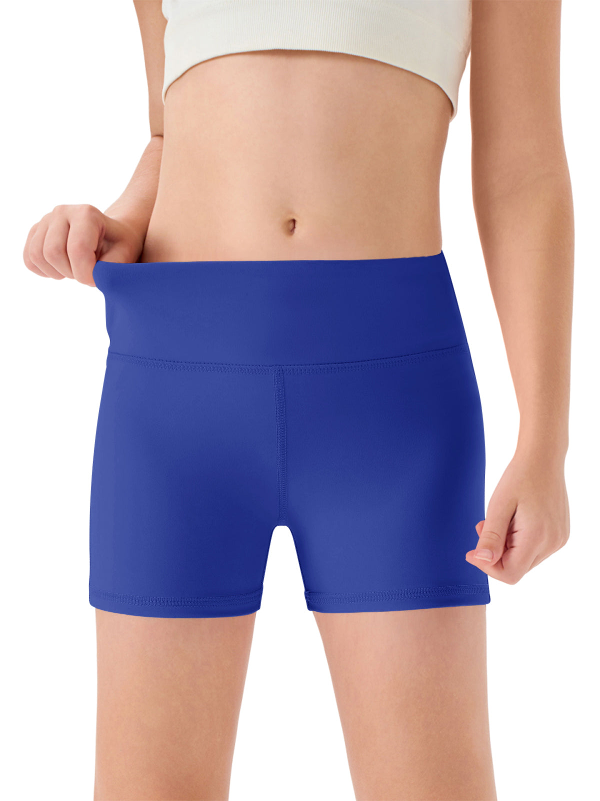 Halomorning Girls Blue High Waisted Athletic Shorts