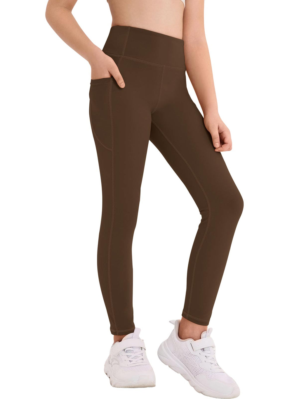 Halomorning Girls Brown Athletic Leggings