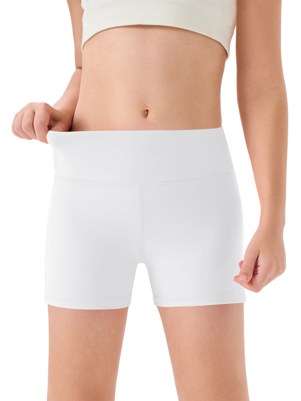 Halomorning Girls White High Waisted Athletic Shorts