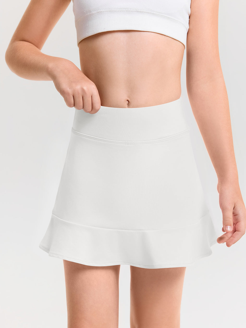 Halomorning Kids White Athletic Tennis Skirt