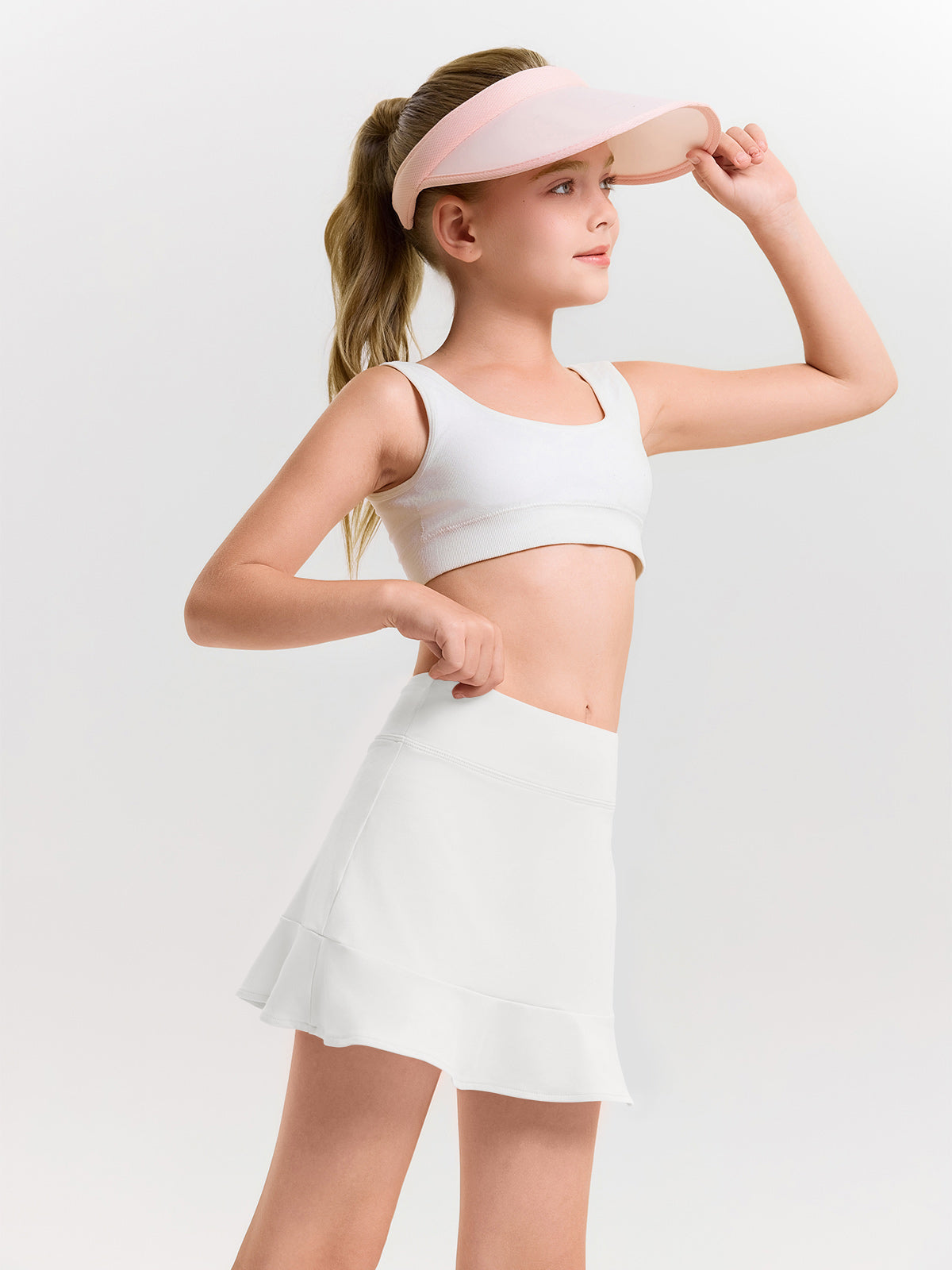 Halomorning Kids White Athletic Tennis Skirt