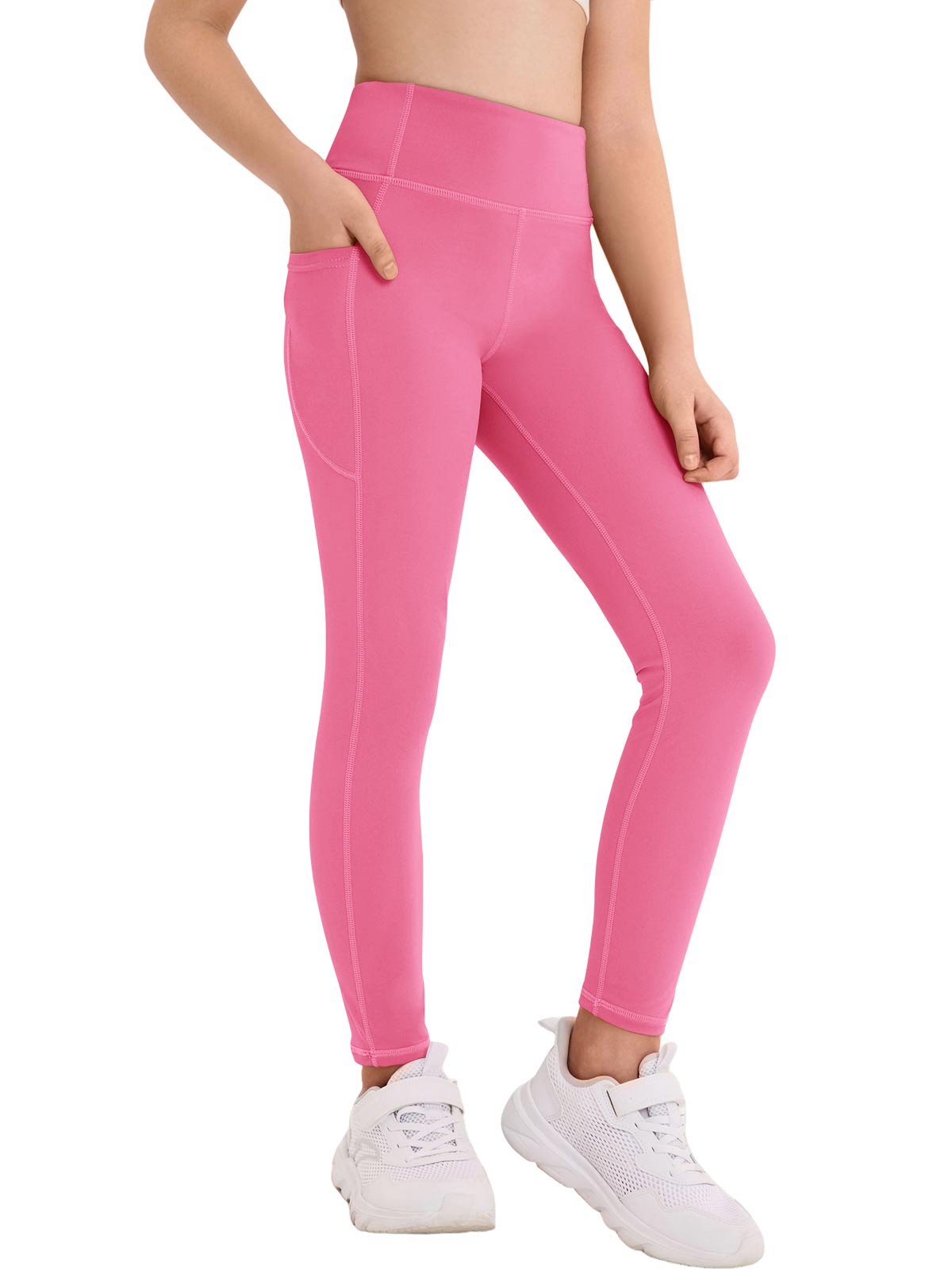 Halomorning Girls Dark Pink Athletic Leggings