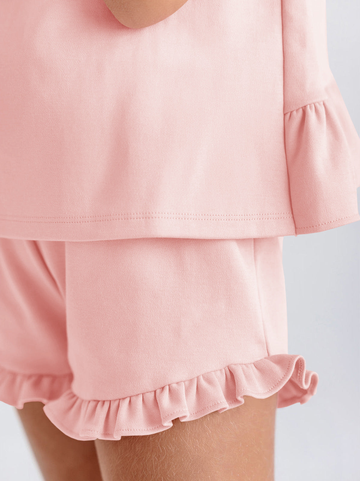 Halomorning Girls Pink Ruffle Tank Set