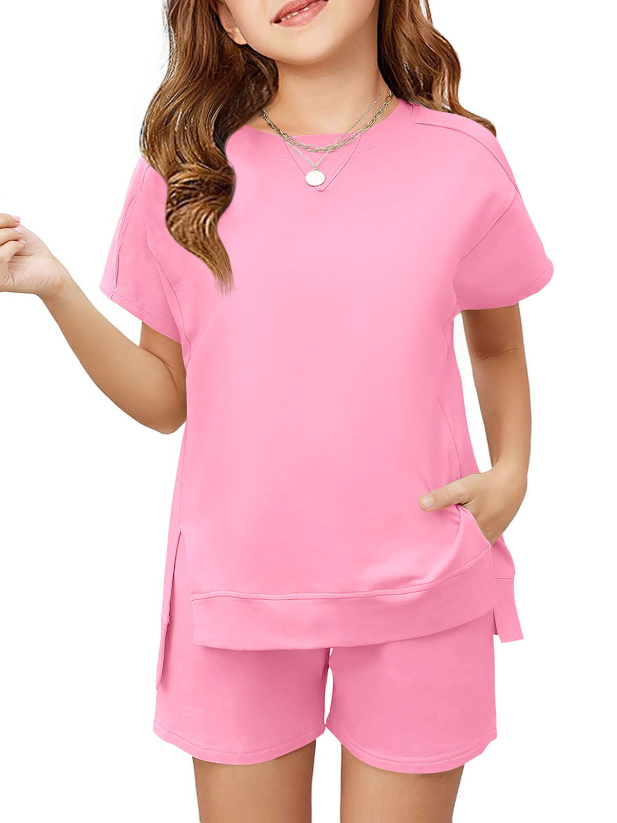Halomorning Girls 2 Piece Pink Summer Outfits