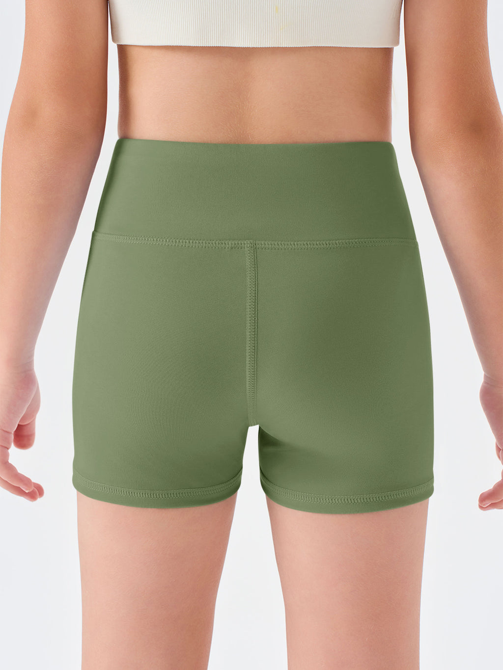 Halomorning Girls Olive Green High Waisted Athletic Shorts