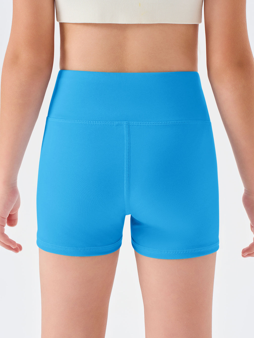 Halomorning Girls Lake Blue High Waisted Athletic Shorts