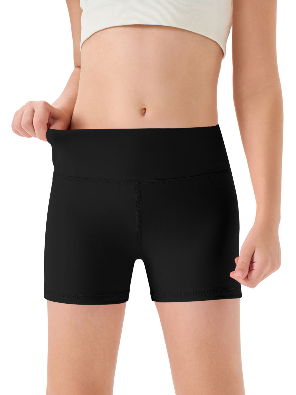 Halomorning Girls Black High Waisted Athletic Shorts
