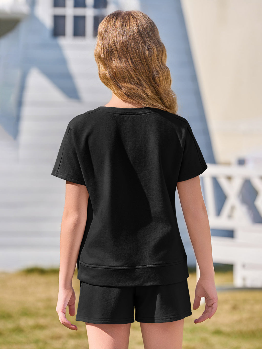 Halomorning Girls 2 Piece Black Summer Outfits