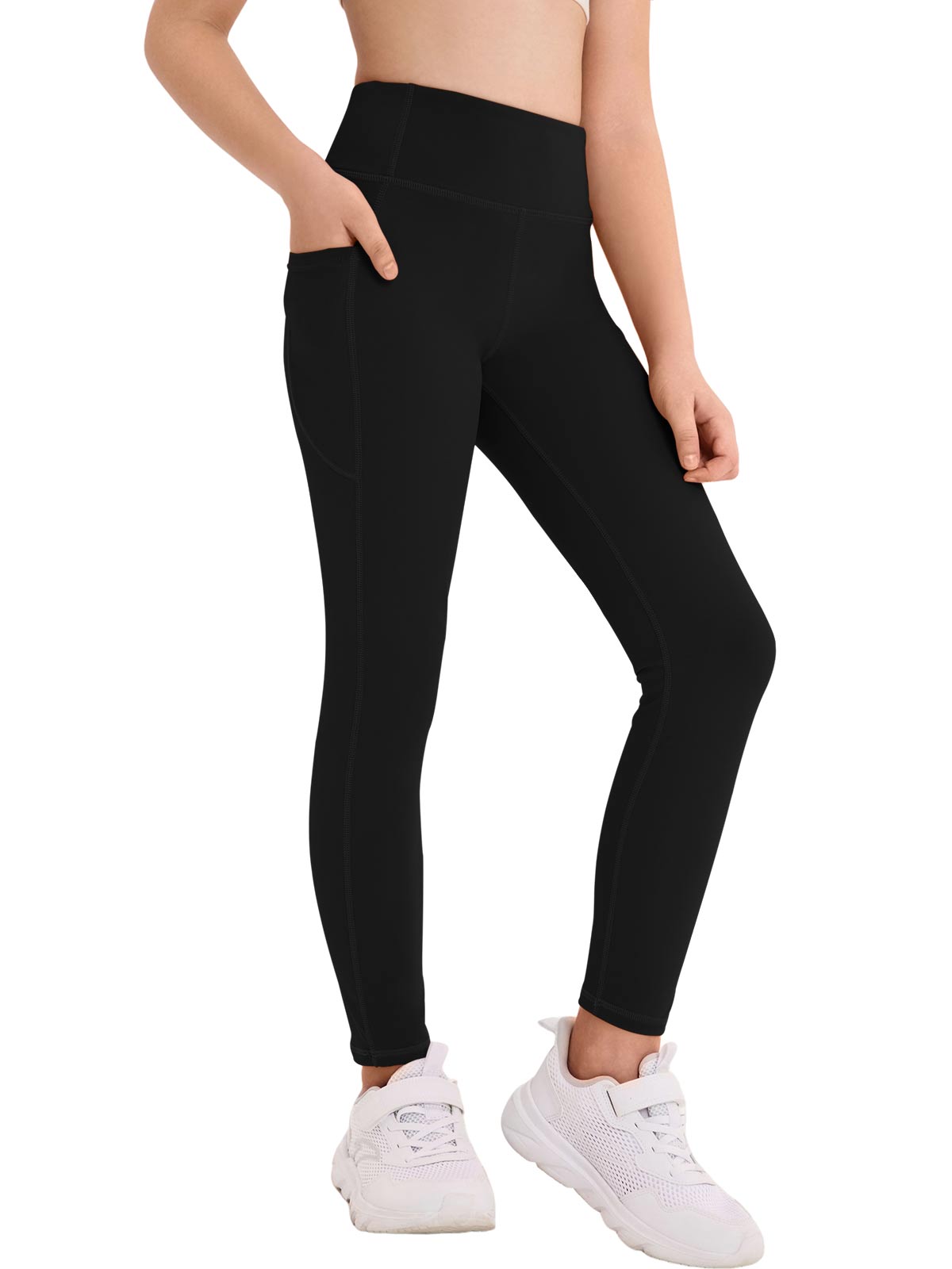 Halomorning Girls Black Athletic Leggings