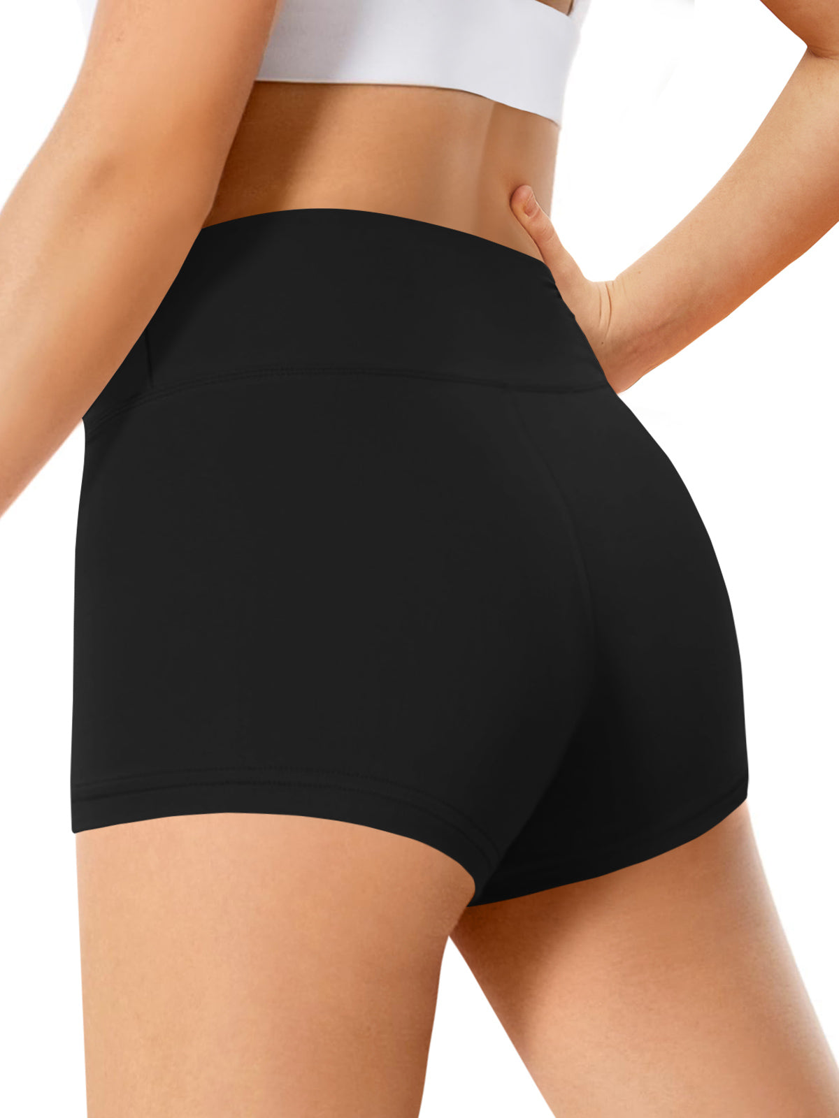 Halomorning Girls Black Comfy Active Shorts