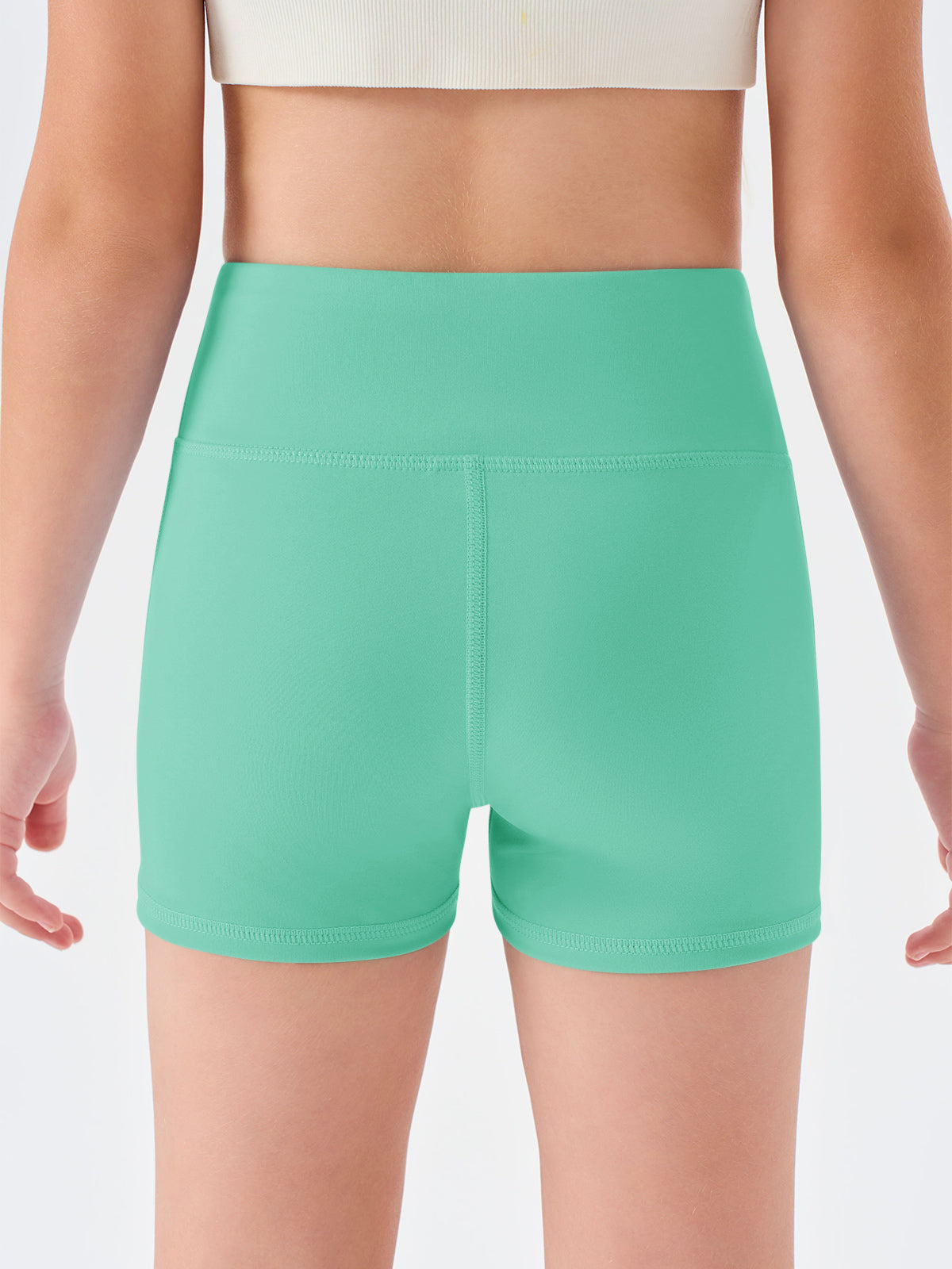 Halomorning Girls Mint Green High Waisted Athletic Shorts