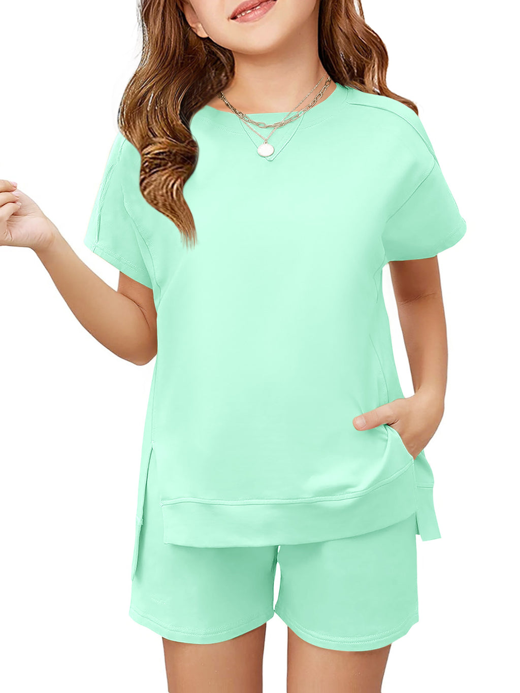 Halomorning Girls 2 Piece Green Summer Outfits