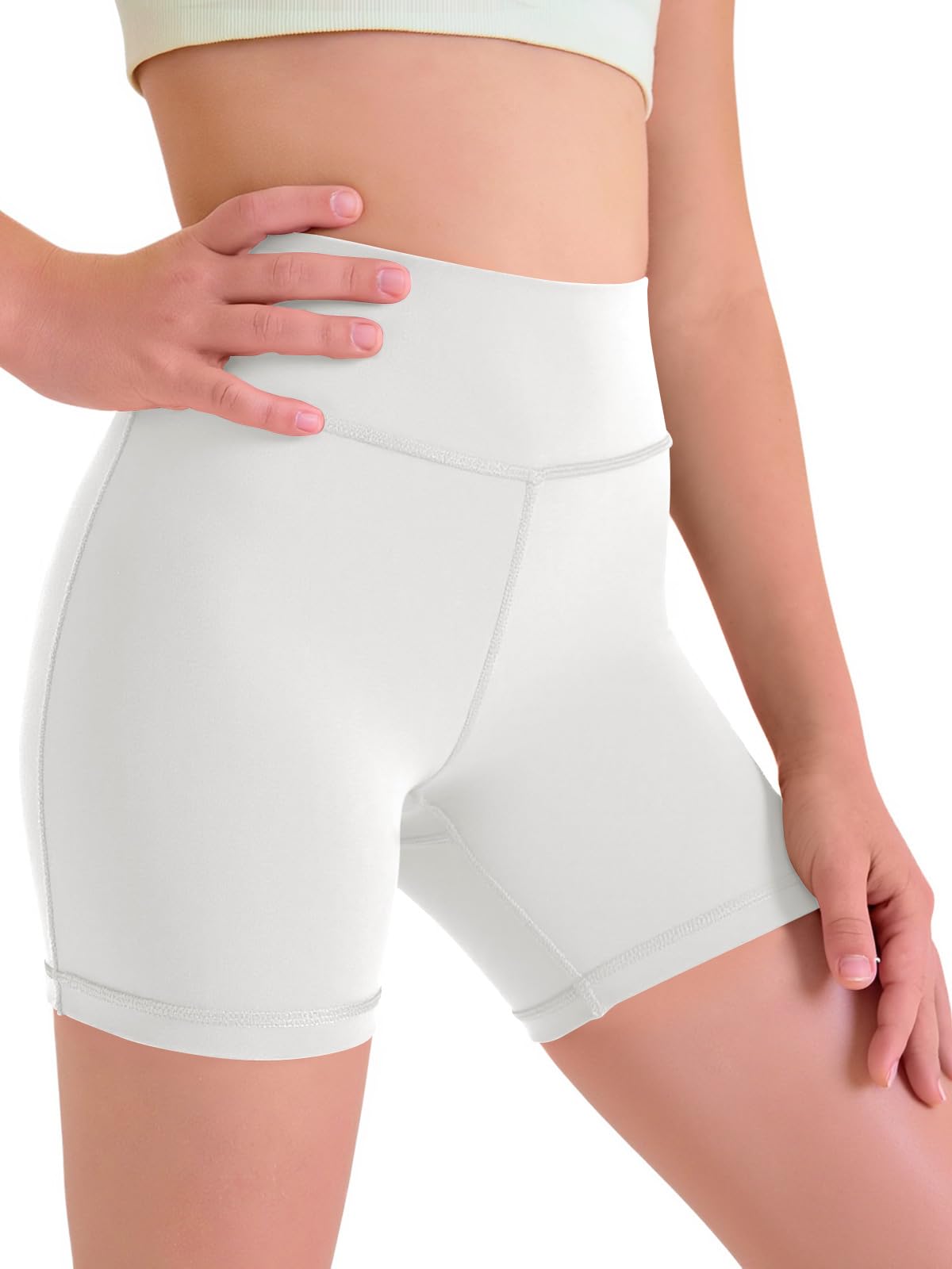 Halomorning Girls White Athletic Workout Shorts