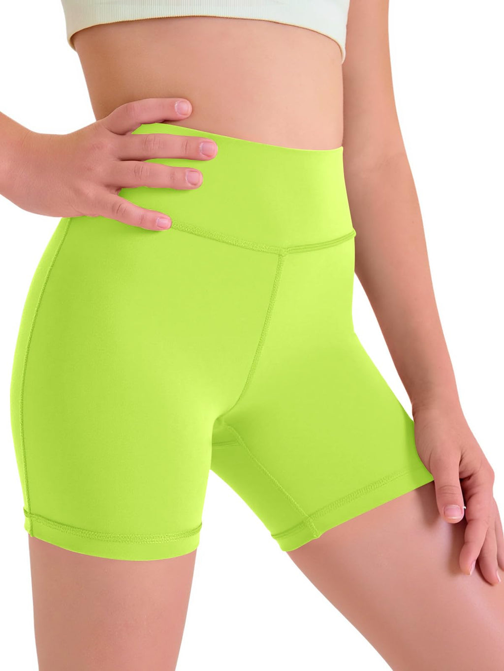 Halomorning Girls Fluorescent Green Athletic Workout Shorts
