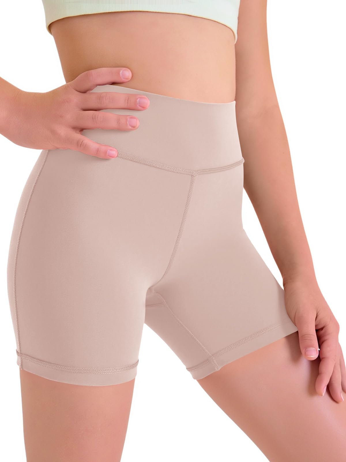 Halomorning Girls Nude Pink Athletic Workout Shorts