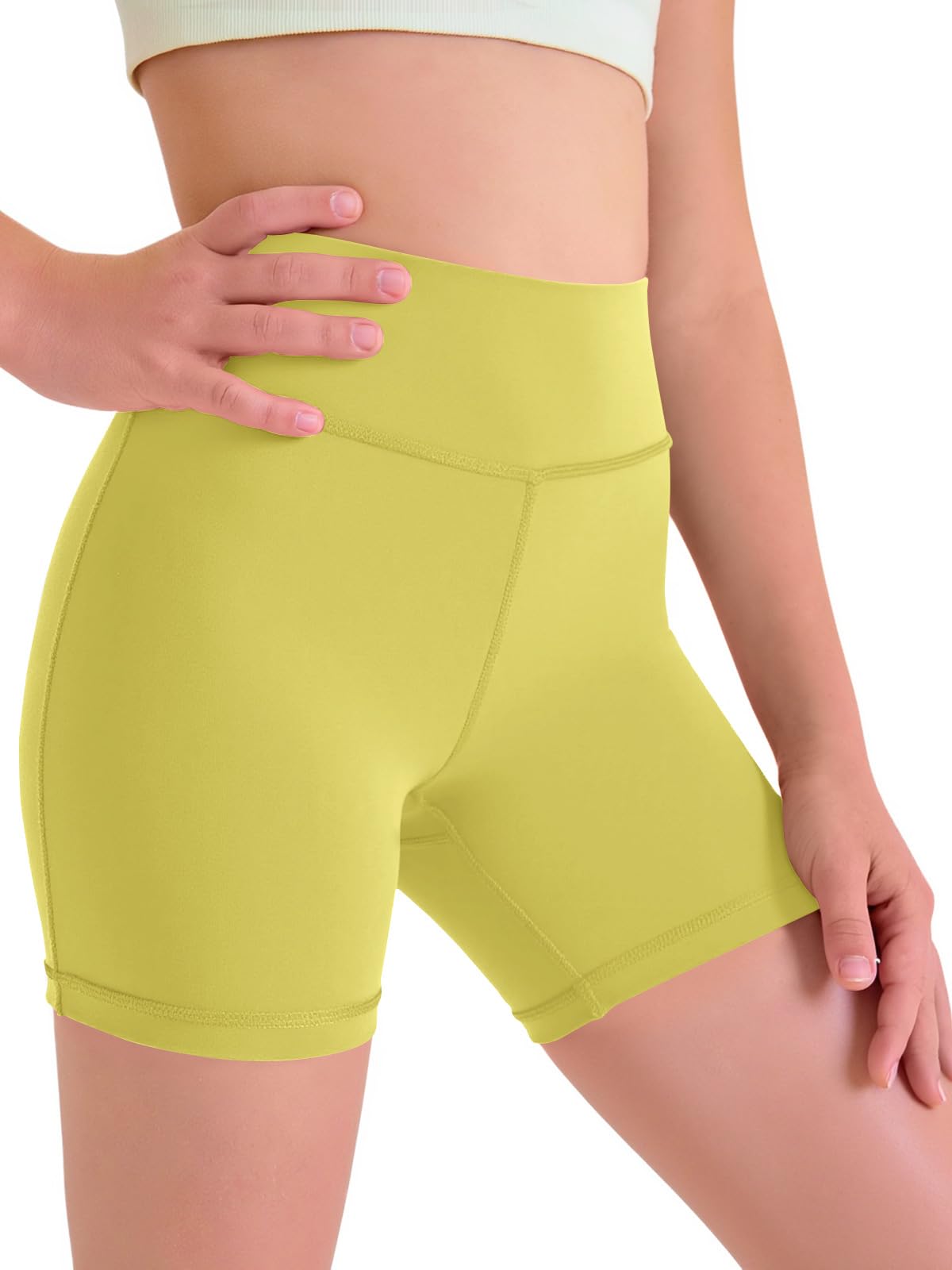 Halomorning Girls Yellow Athletic Workout Shorts