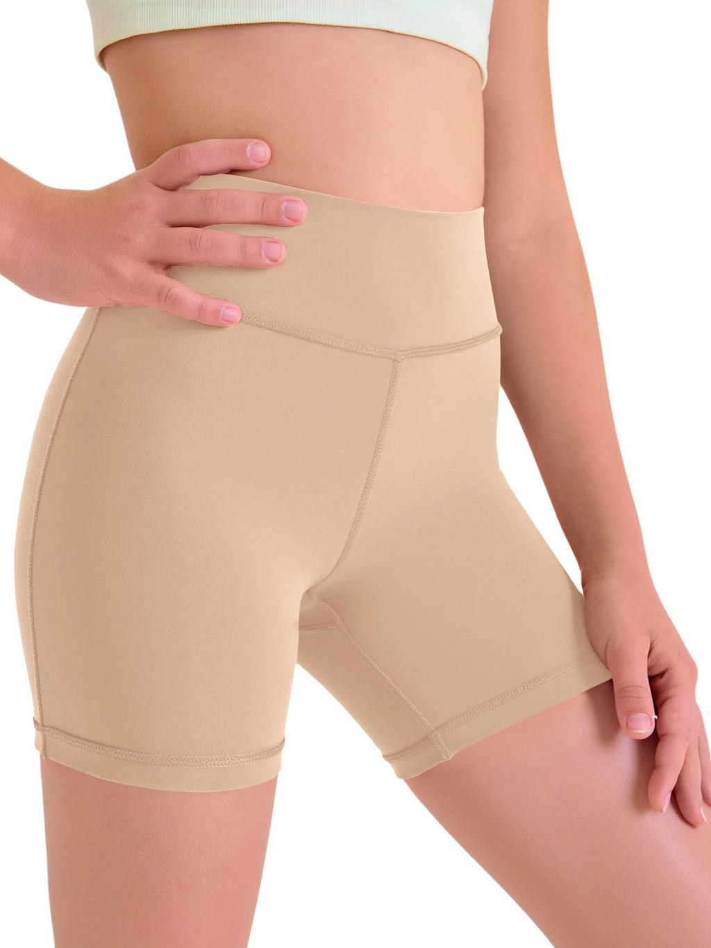 Halomorning Girls Cream Athletic Workout Shorts