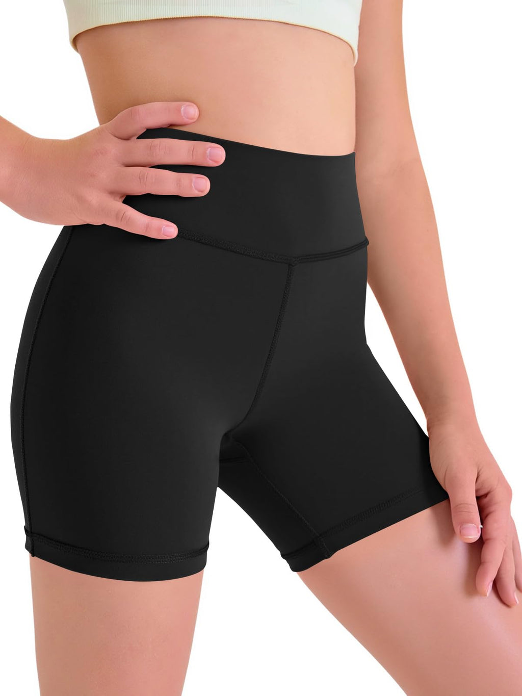 Halomorning Girls Black Athletic Workout Shorts