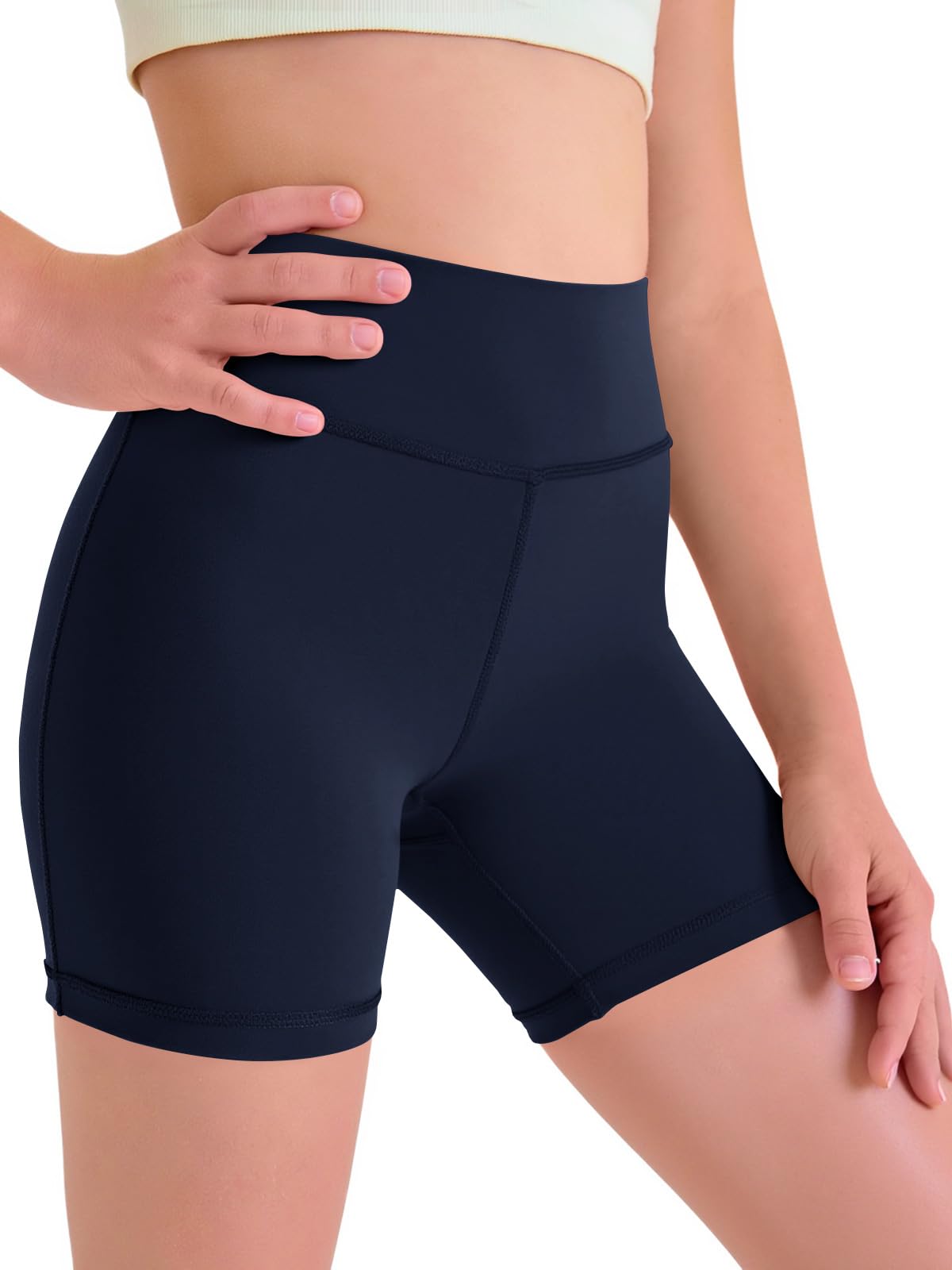 Halomorning Girls Navy Blue Athletic Workout Shorts