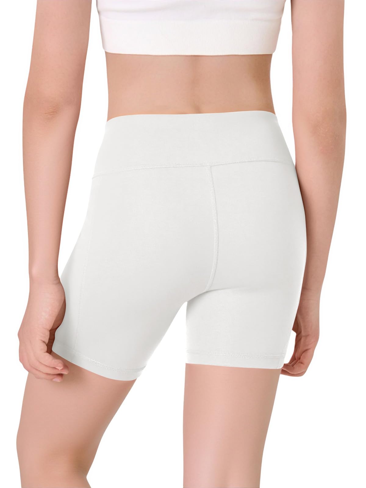 Halomorning Girls White Athletic Workout Shorts