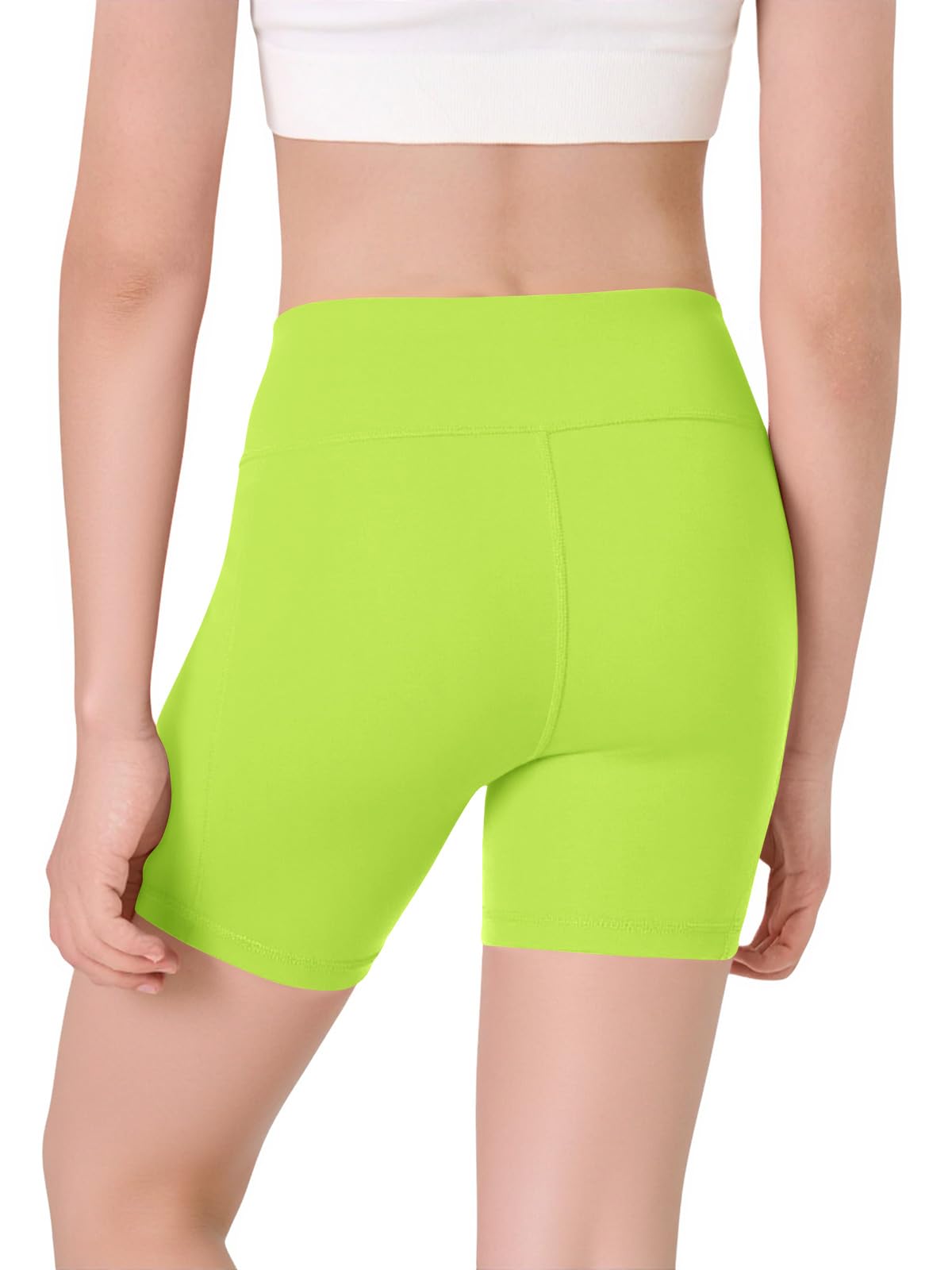 Halomorning Girls Fluorescent Green Athletic Workout Shorts