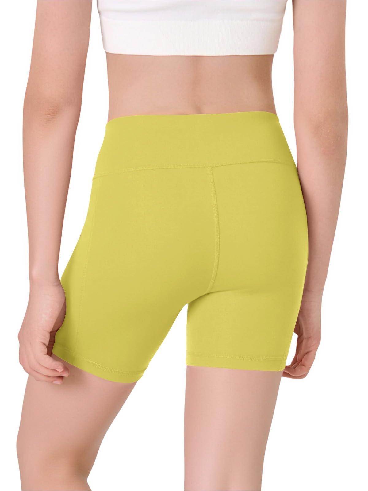 Halomorning Girls Yellow Athletic Workout Shorts