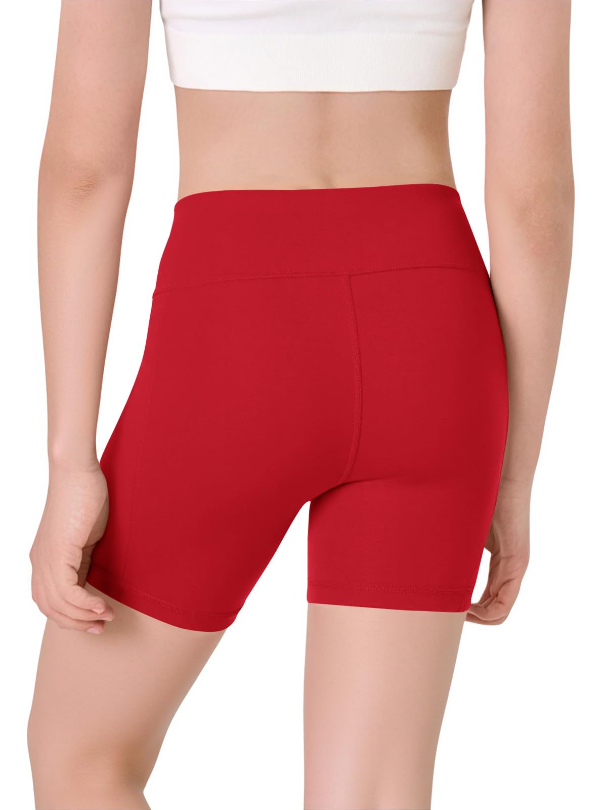 Halomorning Girls Red Athletic Workout Shorts