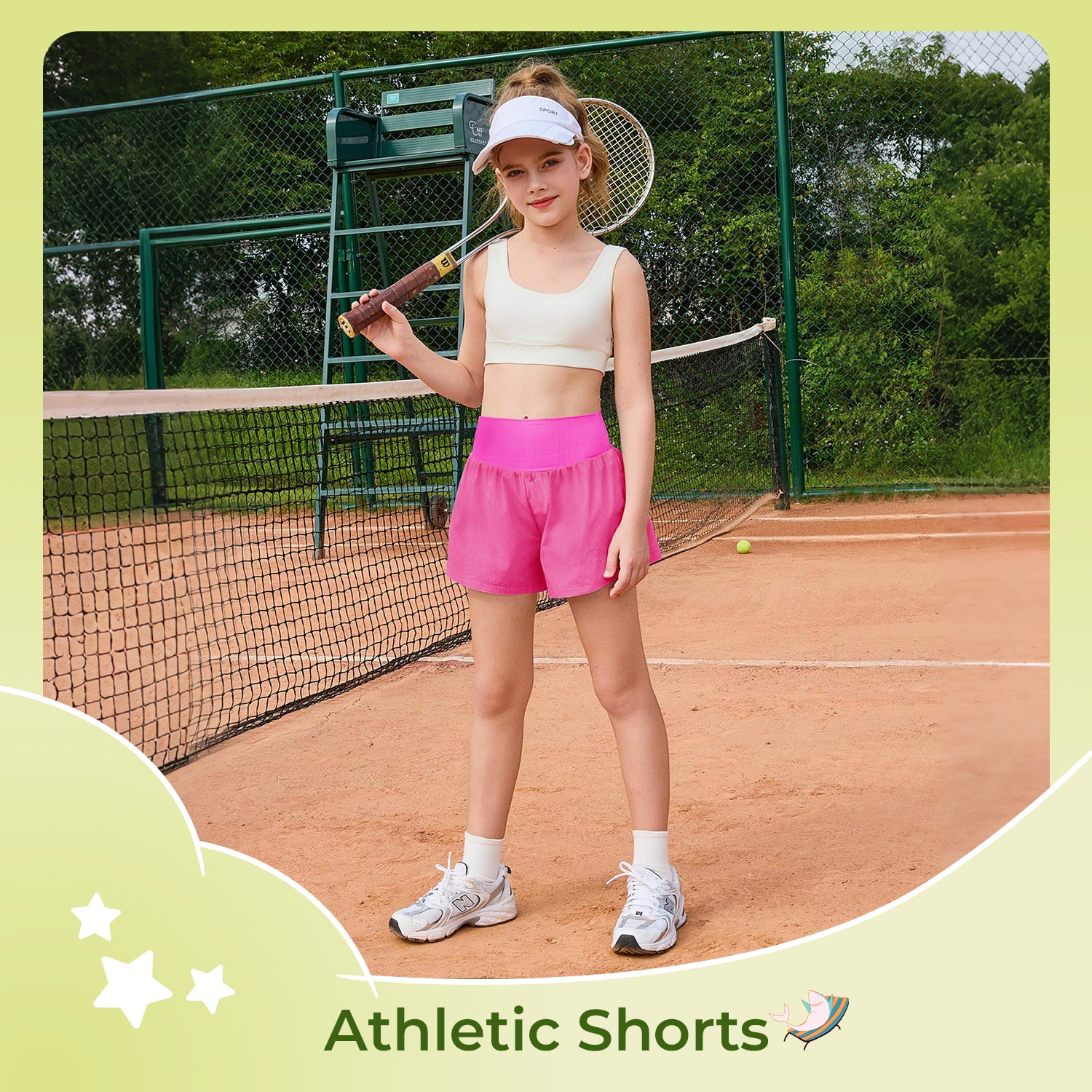 Halomorning Girls Hot Pink Athletic Running Biker Shorts