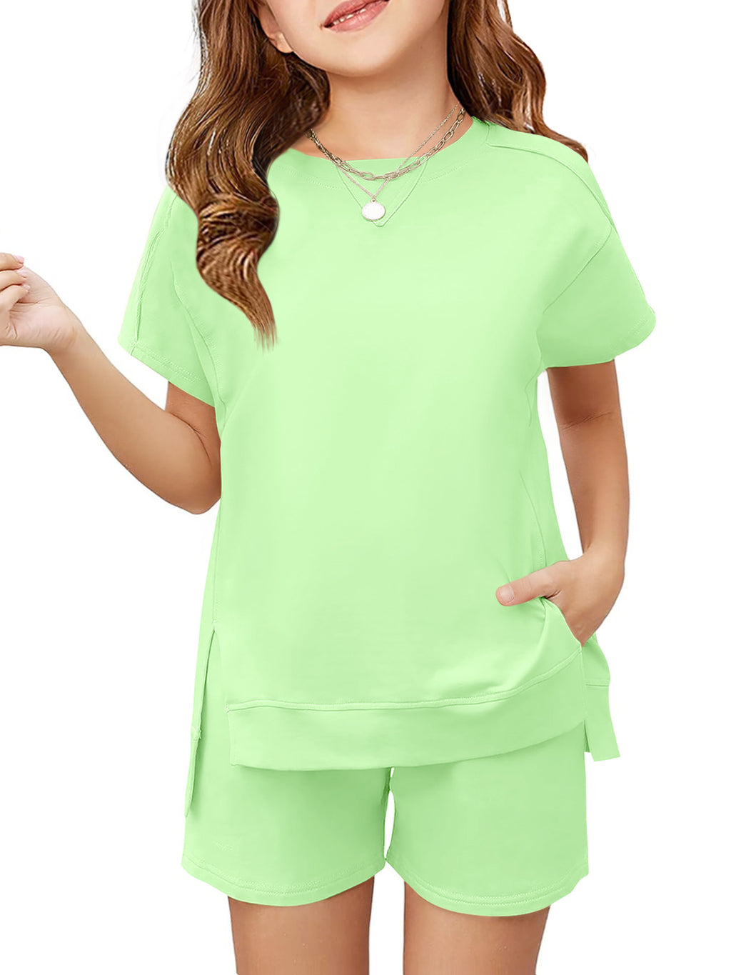 Halomorning Girls 2 Piece Green Summer Outfits