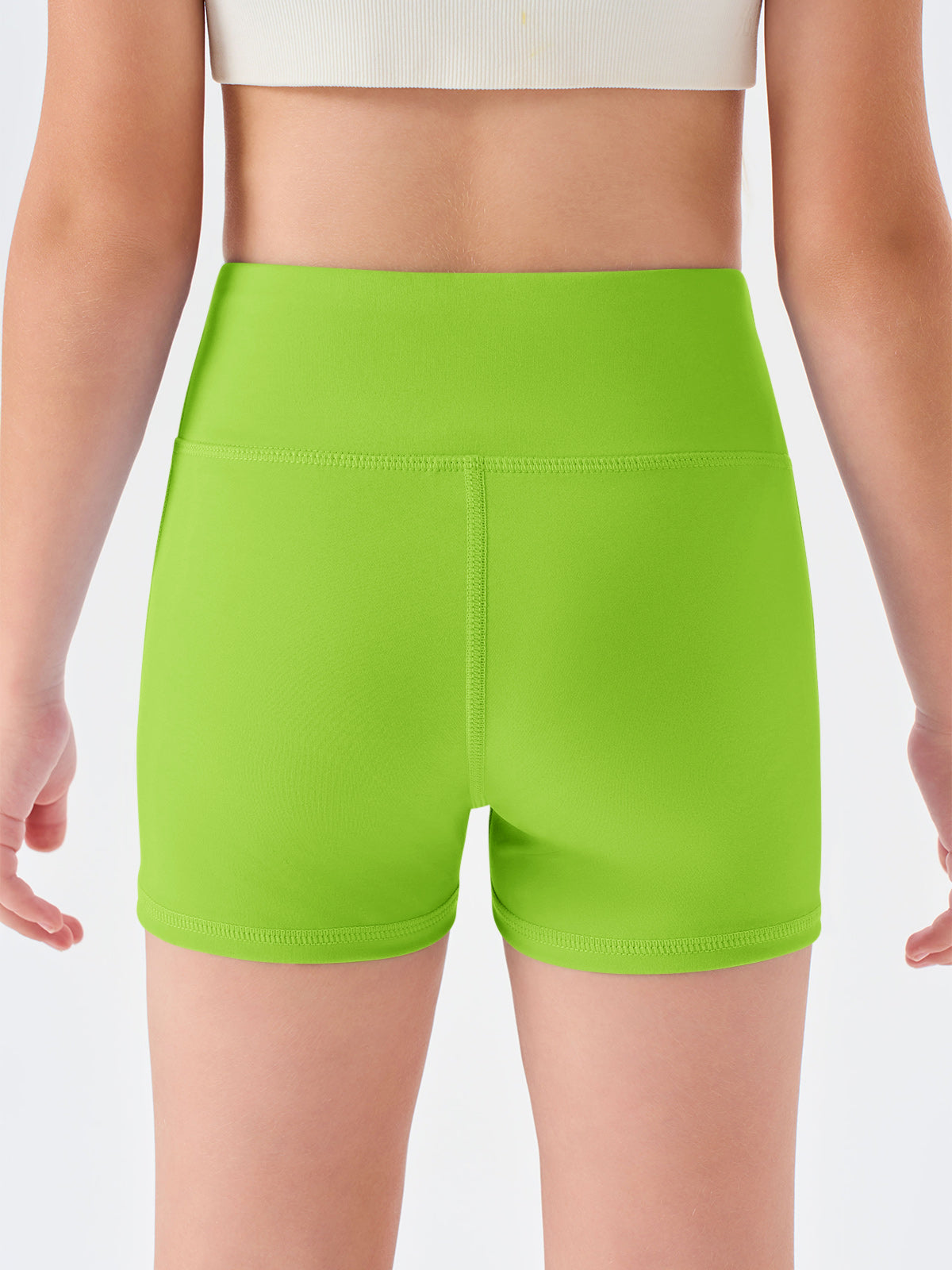 Halomorning Girls Neon Green High Waisted Athletic Shorts