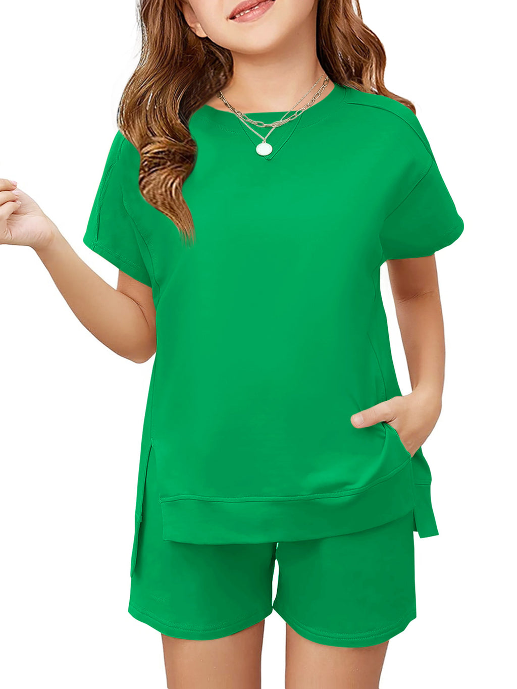Halomorning Girls 2 Piece Green Summer Outfits