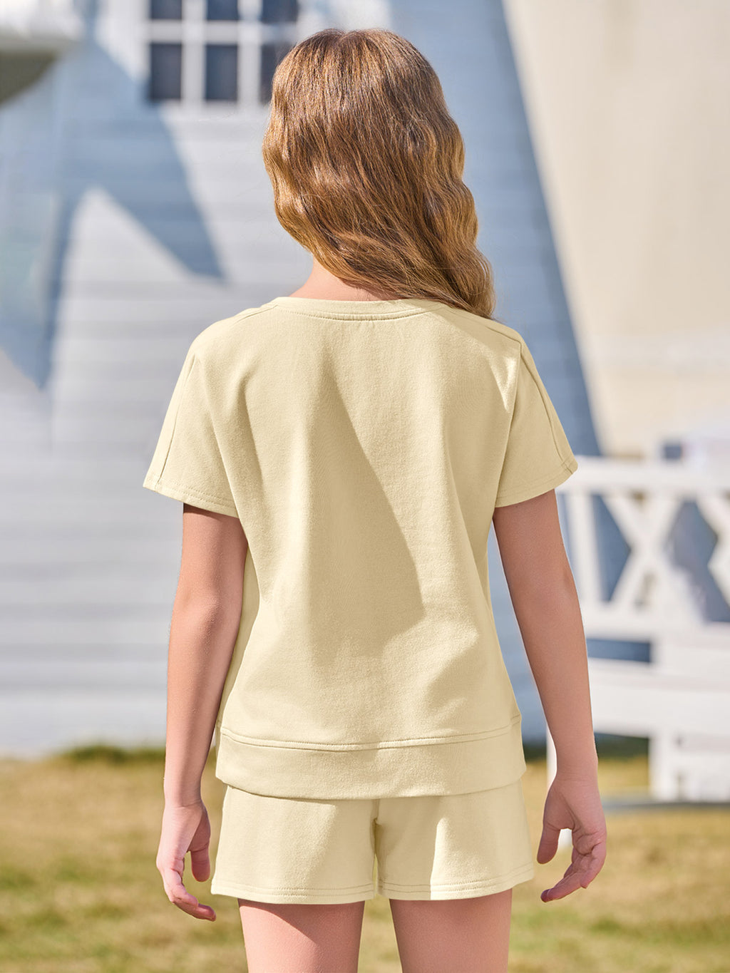 Halomorning Girls 2 Piece Beige Summer Outfits