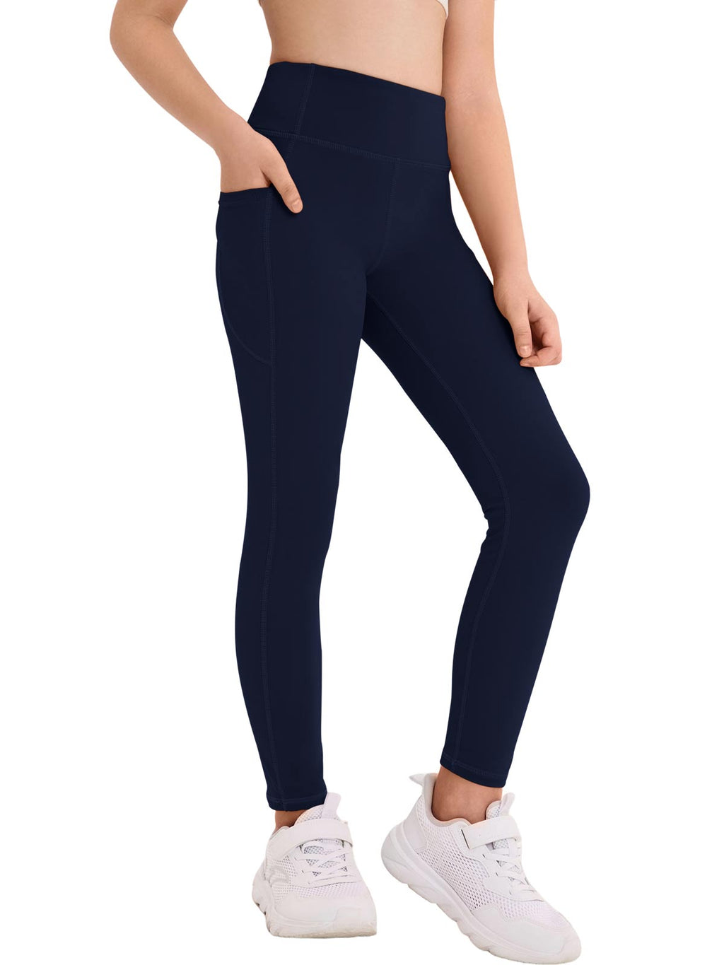 Halomorning Girls Navy Blue Athletic Leggings