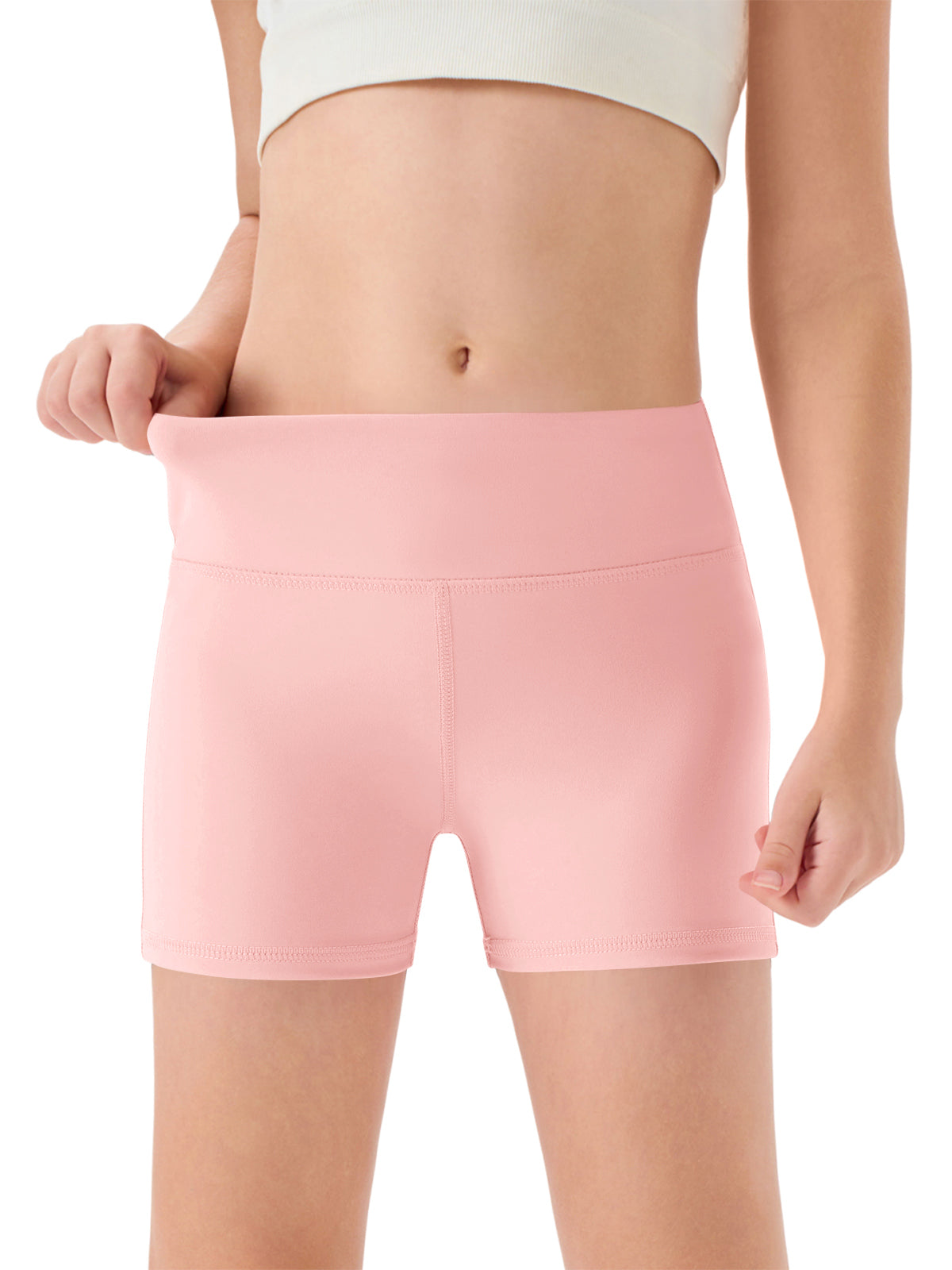 Halomorning Girls Pink High Waisted Athletic Shorts