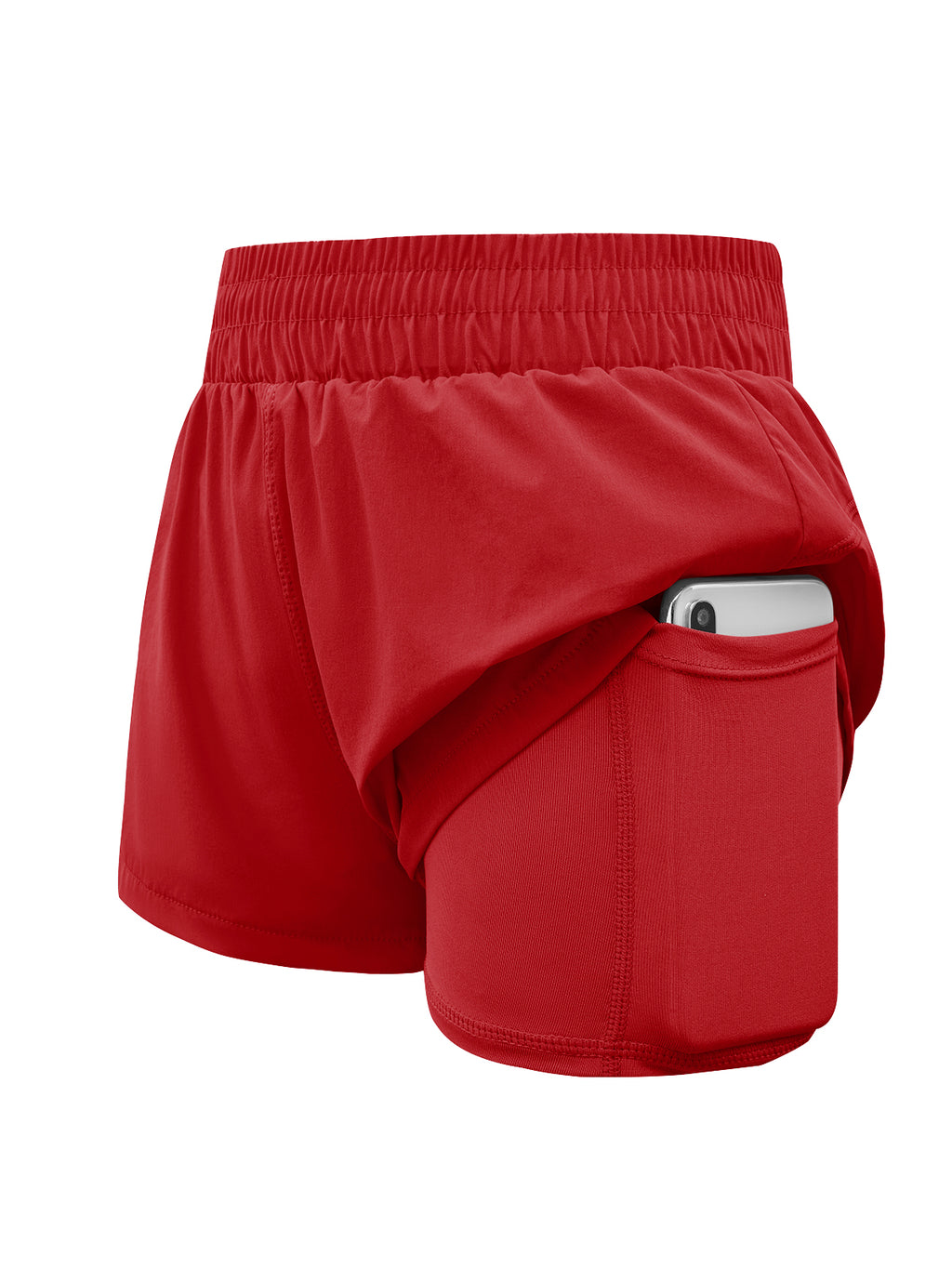 Halomorning Girls Red Athletic Shorts