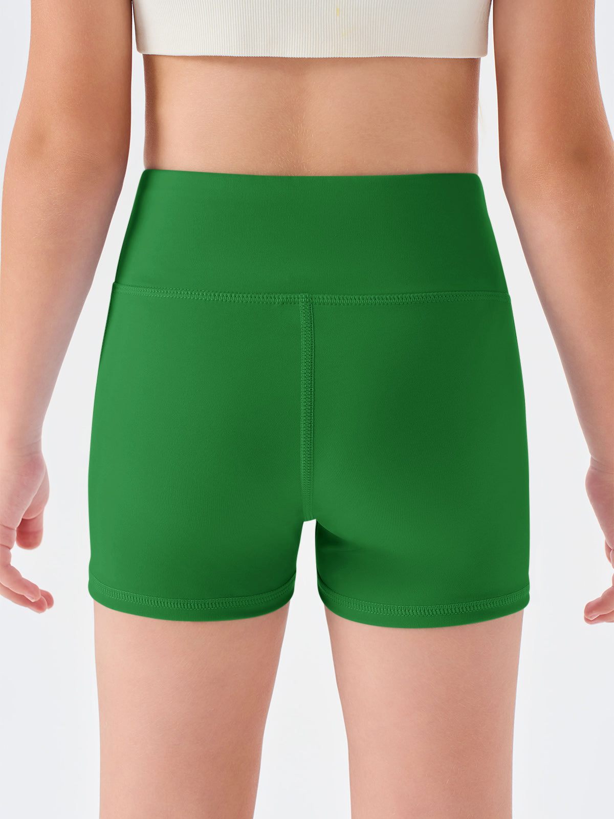 Halomorning Girls Green High Waisted Athletic Shorts
