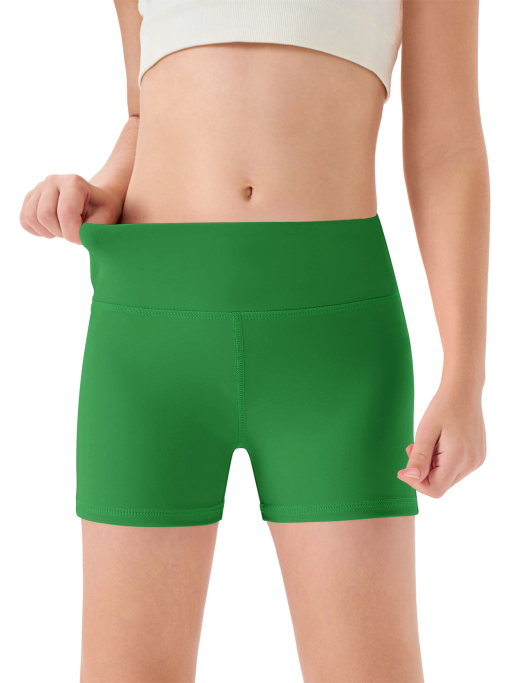 Halomorning Girls Green High Waisted Athletic Shorts