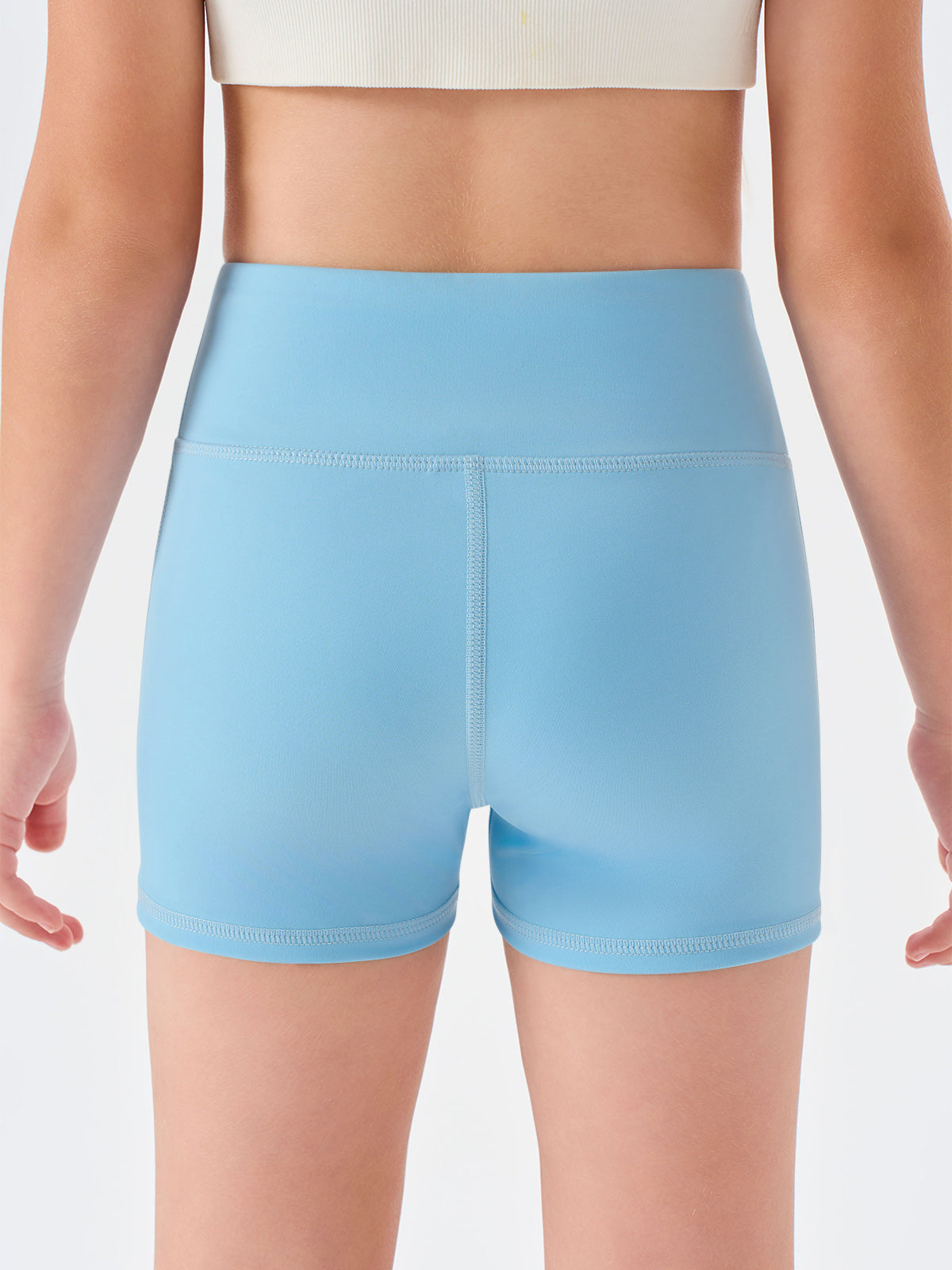 Halomorning Girls Sky Blue High Waisted Athletic Shorts