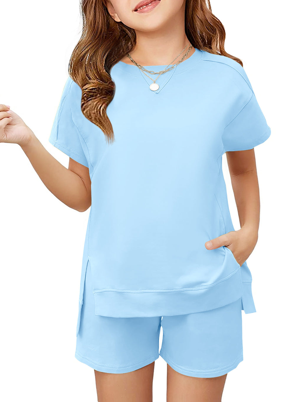 Halomorning Girls 2 Piece Blue Summer Outfits